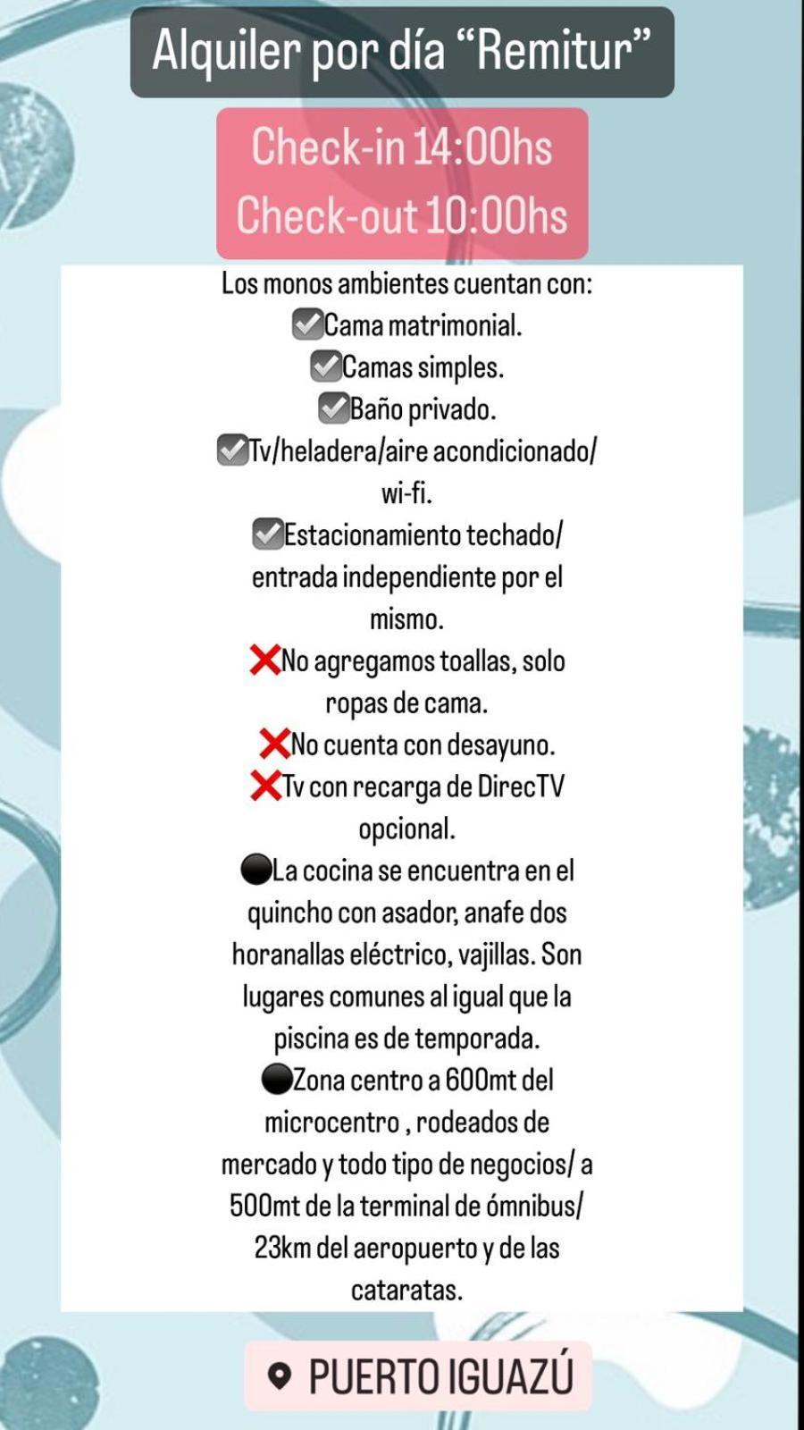 Complejo Remitur Leilighet Puerto Iguazú Eksteriør bilde